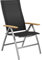 OUTLIV. Klappsessel Oviedo, Edelstahl Textilene Teak, Belastbarkeit 150 kg,Verstellbare Rückenlehne, Pflegeleicht, Wetterfest, Klappbar, 61x55x110cm