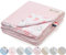Mikos* Babydecke Leichte Baumwolle Kinderdecke ohne Füllung, Kindergarten Baumwolldecke für Mädchen, Junge, Neugeborenen Kinderwagen Babyschale Kuscheldecke 75x100 (1040) (Rosa/Herzen)