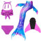 SPEEDEVE Mädchen Meerjungfrauenschwanz mit Bikini Set und Monoflosse,F-G574,140