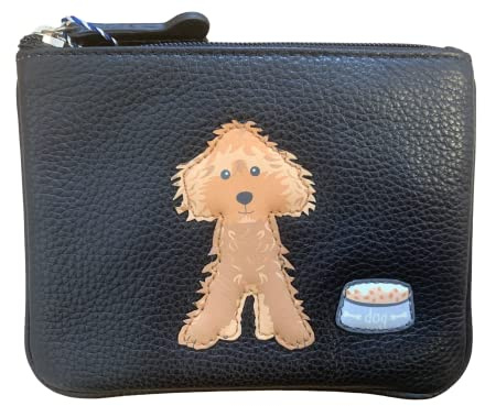 Cockapoo Dog RFID Soft Leather Coin & Card Purse by Mala (Black)