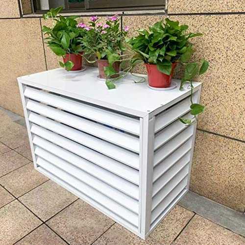 Aire Acondicionado Cubierta de Aluminio Soporte de Flores Rejilla Exterior Impermeable a Prueba Polvo Resistente a Los Rayos UV Pantalla Decorativa Cercas de privacidad Diseño de persianas