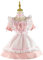 MENGQING Robe Lolita de soubrette Cos - Style mignon - Chat mignon - Cafe - Robe de princesse Harajuku Kawaii - Rose, 5XL