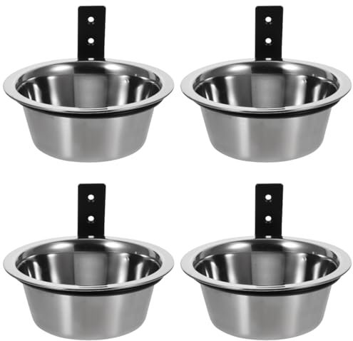Wall Mounted Dog Bowls 4 Sets Wall Mounted Elevated Dog Bowl Wall Mounted Dog Bowl Stainless Steel Dog Bowls Dog Bowls Crate Water Bowl Tableware Foldable