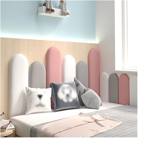 XILYZMO Bett Kopfteil Wandpolster, Wohnen Gepolstert Wandpaneel, Schälen Und Kleben Kopfteil, Von Verletzend Anti-Kollision Wandmatte Für Wanddekoration (Farbe : Rosa, Größe : 55x200cm)