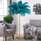 YQGOO Federlampe Feder Lampe Wohnzimmer Stehlampe,Stehlampe Federn Lampe,Palm Tree Straußenfedern Stehlampen,1,6m Hoch 3 Farben Dimmbar,Wohn/Schlafzimmer mit Knopfschalter Dekorbeleuchtung(Blue)…