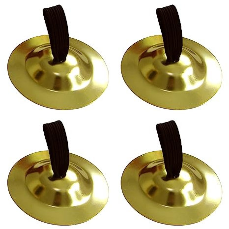 4 Stück Bauchtanz-Fingerbecken, Bauchtanz, Fingerbecken, orientalischer Tanz, Outfit, Zubehör für Frauen und Mädchen, goldfarben