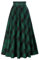 Weihnachten Mittelalter Rock Rockabilly Swing mit Taschen Winter Plaid Skirt Schwarz Grün Plaid S