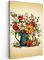 MuchoWow© Impression sur Toile Decoration Murale Peinture 80x120 cm Tableaux Decoratifs Muraux Déco Chambre Tableau Salon Vintage - Fleurs - Vase - Couleurs - Beige