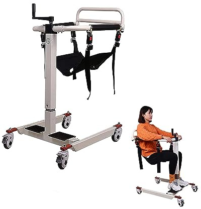 Pxkmouy Portable Patient Lift Aid - Lightweight Bedside Transfer Wheelchair for Car, Bathroom, Toilet Aids for Elderly