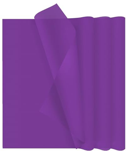 30 Fogli Carta Regalo Viola Opaca,50 x 35 cm Carta Velina per Sacchetti Regalo Confezione Riempitivo Floreale Artigianato Fai da te Feste di Compleanno Matrimonio Halloween Decor (Viola)