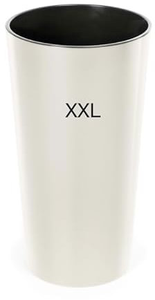 MELTOM Blumenkübel Rund Hochglanz Slim Blumentopf mit Herausnehmbaren Einsatz (Creme, XXL-75cm)