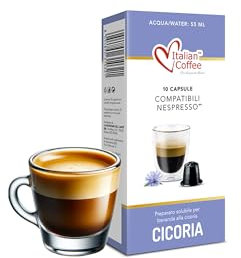 Caffè di CICORIA (80 Capsule) compatibili con Nespresso, 8 box da 10 capsule, gusto intenso e tostato, naturalmente priva di caffeina, ottima alternativa al caffè, senza glutine (La Capsuleria)