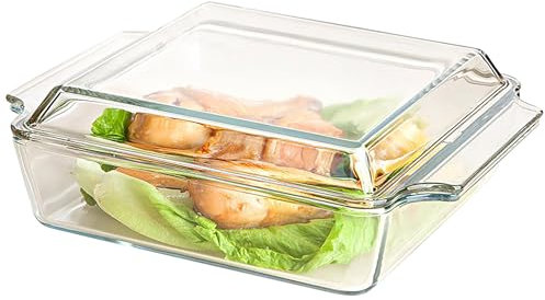 Accmuzzy 1L Casserole Dishes,Casserole Dish with Lid,Small Glass Casserole Dishes with Lids Oven Proof,Mini Individual Microwaveable Casserole Dish for Cooking,Cookware Microwave Dishes with Lids