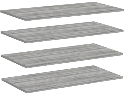 vidaXL Wall Shelves 4 pcs Grey Sonoma 80x40x1,5 cm Engineered Wood | Wall-mounted to make the most of your floor space, Made from top-notch engineered wood,