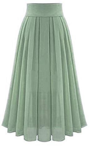 Rock Damen Sommer Faltenrock Damen Lang Plisseerock Elegant Elastisch Chiffon Rock Midi Sommerrock High Waist Strandrock