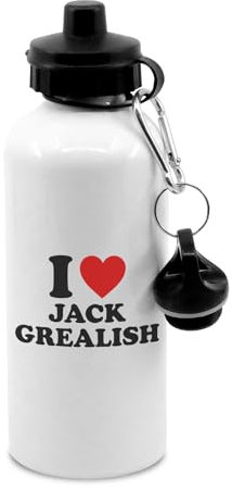 New Spirit Original I love Jack Grealish water bottle with clip, drinks bottle, drinks cup, water cup, england football, footy, football, soccer