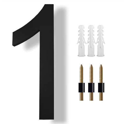 Numéros de maison, numéros de porte, grand numéro de maison 15/20 cm, panneau flottant, numéros de porte modernes, signalisation de bâtiment, extérieur (couleur : D, taille : 15 cm) (Color : 1, Size