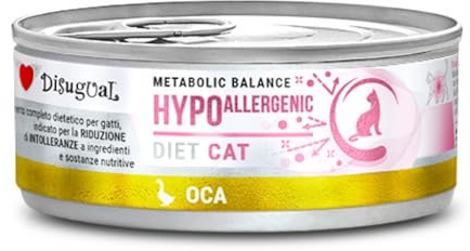 Disugual Dieta | Comida Húmeda para Gatos | 6 Unidades x 85 Gr | Varios Sabores | (6x85Gr, Oca Hipoalergénico)