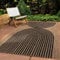 In & Outdoor Teppich Wetterfest Wohnzimmer Balkon Küchenteppich Terrassenteppich Flachgewebe Sisaloptik mit Muster Boho Kreise schwarz 160x220 cm