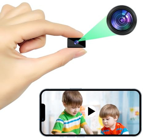 Mini Kamera, 1080P Full HD WLAN Kamera, 140°Weitwinkel WLAN WiFi Kamera Live Übertragung Handy APP, Akku-betrieben WiFi-Konnektivität mit Bewegungserkennung für Startseite Büro Repository