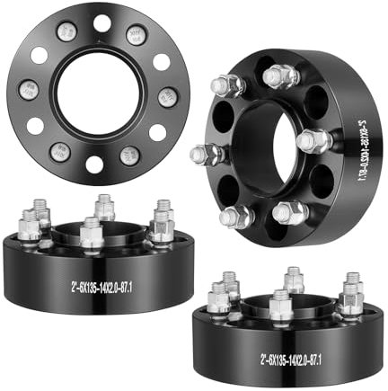 VEVOR Spurverbreiterungen, 2 Zoll 6 x 5,3 Zoll Radadapter, 6 Radbolzen, geschmiedetes Distanzstück, 87,1 mm Bohrung, nabenzentrische M14 x 2 Bolzen