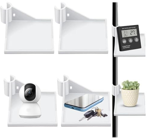 4 Stück Grow Zelt Eckregal,Grow Tent Corner Shelf,Vielseitig Grow Zelt Zubehör,strapazierfähiges Growzelt-Zubehör,Kamera-Eckregal-Growzelt-Kit,Geeignet für 16-mm-Growzeltstangen (weiß)