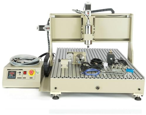 vinnyooc 6090 CNC Wood Router Machine, 4 Axis Carving Drilling Milling Machine, 1.5KW VFD USB Metal Engraver Engraving Tools for Advertising Design Staff PCB Engineer Woodwork Fans