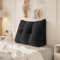 BNCKTRD Dicklich Rückenkissen Lesekissen für Bett und Couch, Rückenlehne Kopfende, Dreieckiges Sofakissen Bücherkissen, Wandkissen für Bett Herbst Winter, Kordsamt Schwarz 80cm