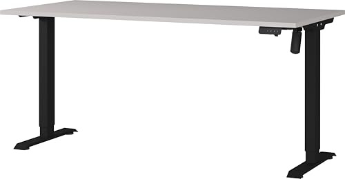 Germania Schreibtisch 8024-630, in Kaschmir/Schwarz, elektr. höhenverstellbar, 160 x 119 x 80 cm (BxHxT)