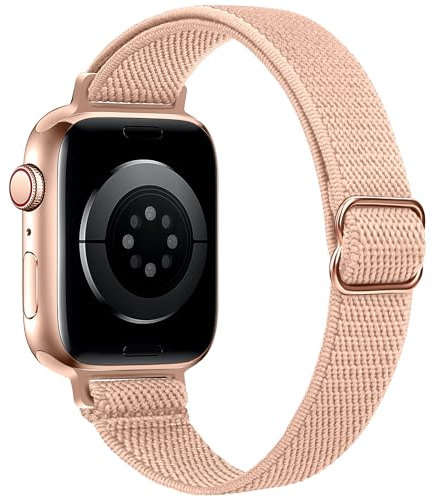 wipalor Bracelet élastique en nylon pour Apple Watch pour femme 40 mm, 44 mm, 42 mm, 46 mm, 45 mm, 49 mm, 38 mm, bracelet de sport fin pour Apple Watch Series 10 9 8 7 6 5 4 3 2 SE Ultra,