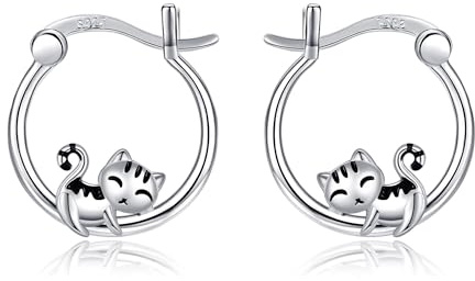 ONEFINITY Katze Ohrringe 925 Sterling Silber Katze Ohrringe Tier Katze Schmuck Geschenke für Frauen