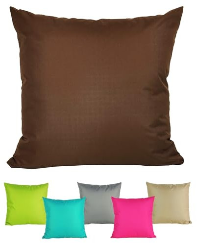 JACK 40x40cm Outdoor Lounge Kissen Dekokissen inkl. XXL-Füllung Wasserabweisend Sitzkissen Garten Stuhl Lotus Effekt, Farbe:Braun