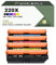 220X 220A Mit Chip Toner Kompatibel für HP 220X Toner Color Laserjet Pro MFP 4302dw 4302fdw 4202dw 4202dn 4302fdn W2200X W2201X W2202X W2203X (4PK-BK:7500 CMY:5500)