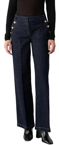 Comma Wide-Leg-Jeans mit Zierknöpfen