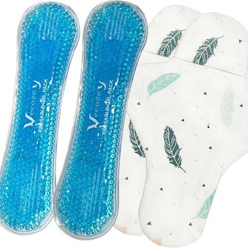 Vecozey 2-Pack Perineal Ice Packs for Postpartum Care, Gel Ice Wraps | Postpartum Recovery Essentials, Hot & Cold Pack with Washable Cotton Sleeves, for Hemorrhoids, Swelling and After Birth Care