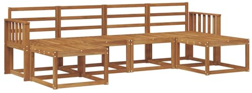 vidaXL Outdoor-Sofagarnitur 6 pcs Natur Holzwerkstoff, Moderne Outdoor-Sofa Set, langlebige Gartenmöbel, stylische Pool Lounge, vielseitige Sitzmöbel