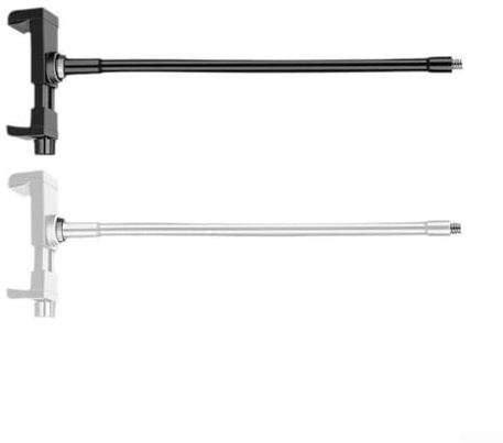 Flexibler Metall-Schwanenhals mit Handy für Halterung, 1/4-Zoll-Außengewinde für Ringlichtstativ und zum Unterrichten von Videostudio-Setups, Schwarz