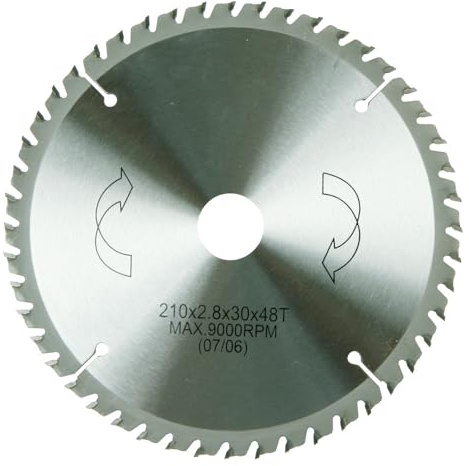 YPL Hartmetall Sägeblatt 210 x 30 mm, 48 Zähne, Wolfszahn, 2 mm Schnittbreite, für Kreissägen