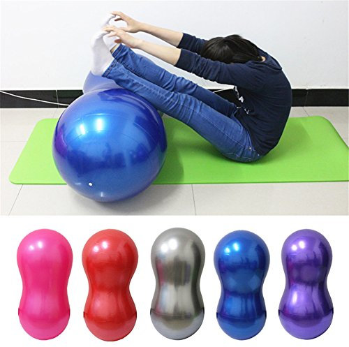 Yoga-Ball von TwinkBling, erdnussförmiger Balance-Gymnastikball für Fitness-Training, verbessertes Gleichgewicht, Stärkung der Rumpfmuskulatur, Haltungskorrektur, blau