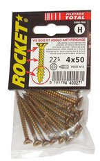 vis rocket minivybac pozidriv tête fraisée 5x70mm x10