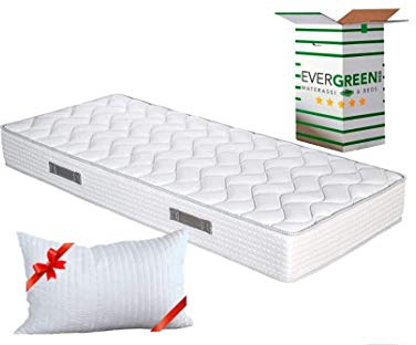EVERGREENWEB Matelas 120x190 cm + Oreiller GRATUIT Mousse Anatomique - Épaisseur 20cm - Mousse H.R - Système Triple Couche - 7 Zones de Confort - Indépendance de Couchage, Ergonomique Hypoallergénique