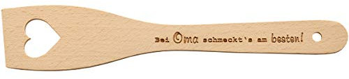Spruchreif | Pfannenwender aus Holz mit Gravur „Bei Oma schmeckt's am besten!“ – Originelles Geschenk für Oma zum Muttertag
