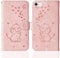 Tiyoo Phone case for iphone 6/6s Embossed Love Heart Elephant Butterfly Pattern Folding Stand PU Leather Wallet Flip Cover Protective Case with Card Slots, Magnetic Closure (Pink)