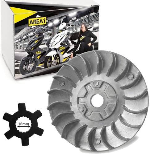 Area1 Ersatz Riemenscheibe/Lüfterrad für Roller mit 50ccm China-2-Takt-Motor.Kompatibel mit Explorer Race GT Iron Hi Race Spin Forstinger Luxxon AGM Rivero TNT