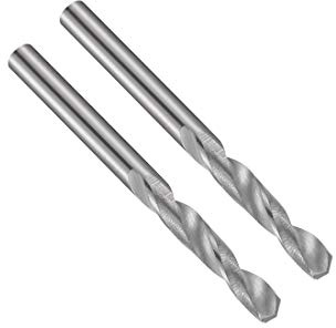 sourcing map 3,05 mm Vollhartmetallbohrer, gerader Schaft, kurzer Spiralbohrer für Edelstahllegierung, harten Stahl, gehärtet auf 50 HRC, 2 Stück