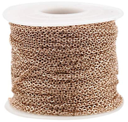 Asudaro 10 Meter Edelstahl Kabel Kette Metallkette Gliederkette Kabelkette Link Kette für Schmuck Herstellung Roségold 1,5mm