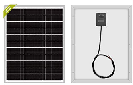 Newpowa Módulo solar monocristalino de 25 W, 12 V, energía solar para ventiladores, balcones, calefacción de piscina, otros sistemas de energía solar fuera de la red