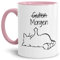 Tasse mit Spruch - Nö-Katze Guten Morgen - lustige Tasse für die Arbeit/Bürotasse/freche Tasse mit Katze/Geschenkidee lustig - Innen & Henkel Rosa