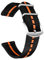 Militär Canvas Seat Belt Nylon Uhrenarmband für Männer Frauen mit Schnellverschluss Edelstahl Silberne Schnalle, Schwarz/Orange, 22mm