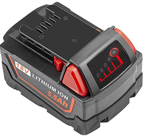 LabTEC Batería de repuesto para M18, 18 V, 5500 mAh, batería de litio para Milwaukee 18 48-11-1840 48-11-1828 48-11-1820 48-11-1815 48-11-1850 batería para herramientas eléctricas